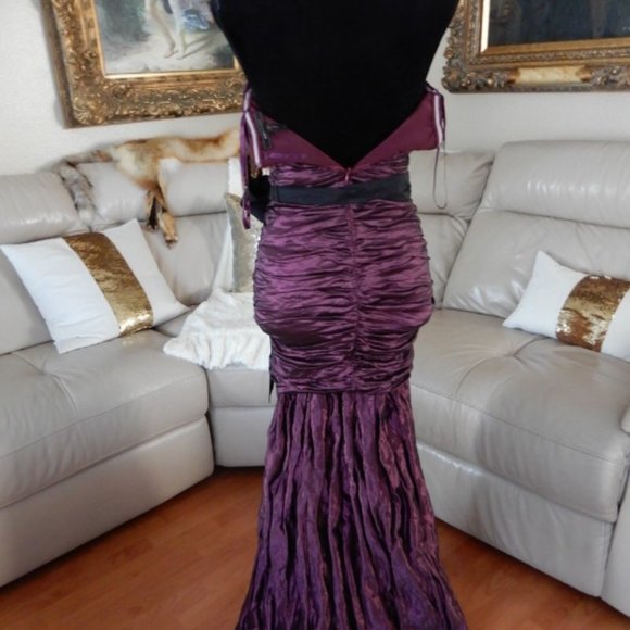 ITALIA PLUM BCBG MAXAZRIA TAFFETA STRAPLES DRESS 2 - Picture 12 of 14